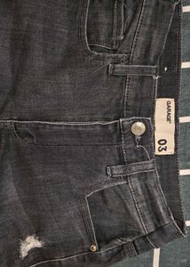 Women Grey Ripped Mom Jean