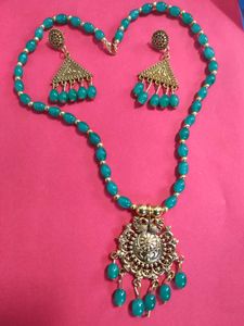 Jelly Beads Mala With Earing Set