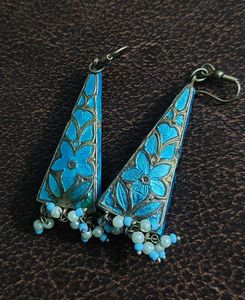 2 pairs Meenakari Statement Earrings