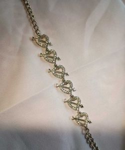 American diamond heart arrow shaped wristlet
