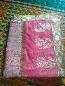 Pink Embroidered Saree