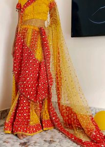 Red &amp; Yellow Combination Lehenga