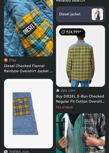 Vintage Diesel Flannel Denim Jacket