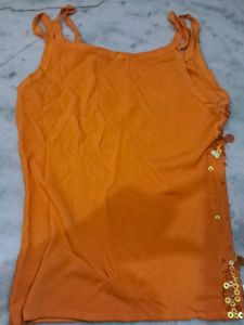 Orange Sequin Top