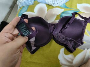 Patterned Purple Bra - 32B