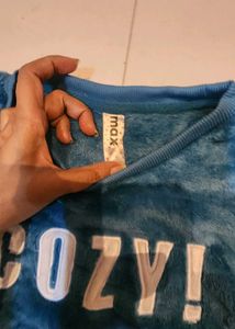 Max Cozy Blue faux fur Sweatshirt