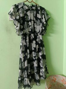 Black Foral Dress For Girls