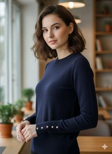 Elegant Zara Navy Blue Knit Top