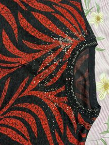 Y2K Rhinestone Zebra Print Mesh Top