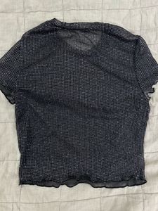 Sparkly Sheer Black Crop Top