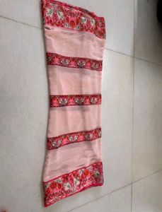 Light Pink Floral Saree with Matching Blouse