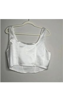 H&amp;M White Corset Tank Top