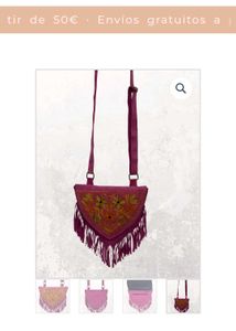 Pink  Vintage Suede Embroidered Fringe Bag