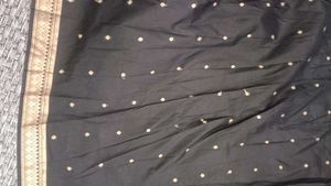 Black &amp; Gold Banarasi Silk Saree