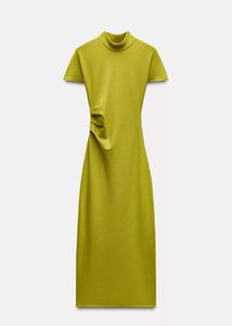 Green Turtleneck Midi Dress
