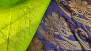 Elegant Blue Green Saree with Blouse Piece