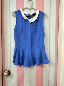 Forever 21 Blue Peplum Top