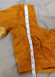 Orange Blouse Short Sleeves With Golden Border🧡💛