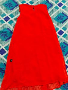 Cute Red Dress With Flowers Attached