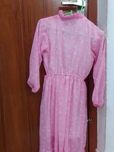Pink Floral Midi Dress