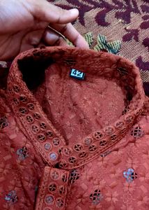 Embroidered Kurta Set for men