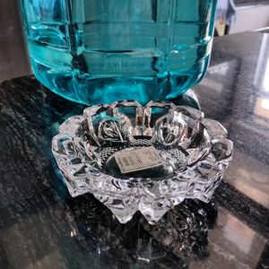 Crystal Glass Art Deco Ashtray ✨