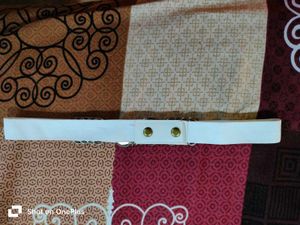 White Elastic Rhinestone Belt