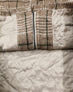 Imported Cozy Plaid Toggle Coat