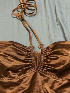 Brown Halter Neck Top