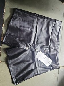 Black Faux Leather Shorts