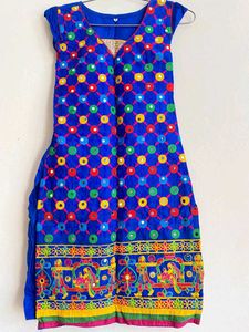 Blue Embroidered Kurti