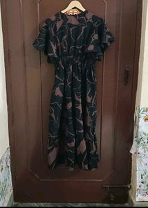 Black And Purple Frilled Dress