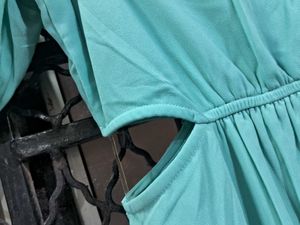 AND TEAL A-LINE DRESS