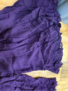 Purple Embroidered peplum top and heavy gher Palaz