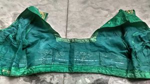 Green Banarasi Silk Blouse,Read Description