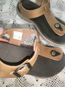 Brown T-Strap Sandals