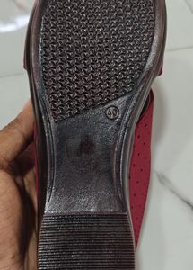 Maroon Flats &amp; Sandals