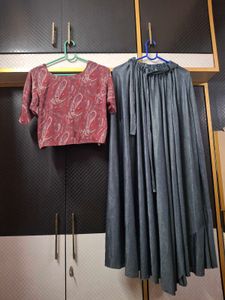 skirt top combo set