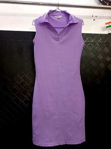 Lilac Ribbed Dress