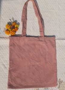 Pink Coduroy Tote Bag