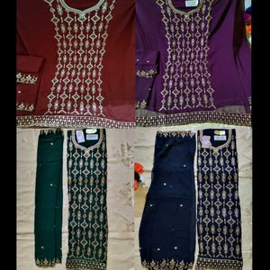 PICK ANY EMBROIDERED DRESS MATERIAL IN 740 RS.