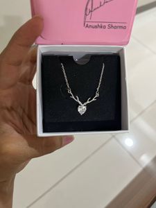 Anushka Sharma Silver Deer Heart Necklace