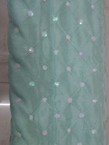 Sea Green Sequined Dress Material