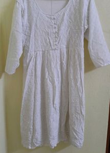 White Chikankari Dress Cum Kurta.