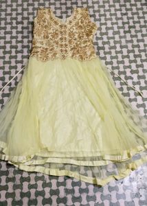 Elegant Yellow Ethnic Gown