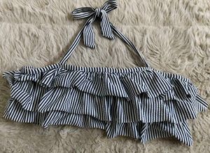 💖 Nautical Ruffle Halter Bikini Top 🌊