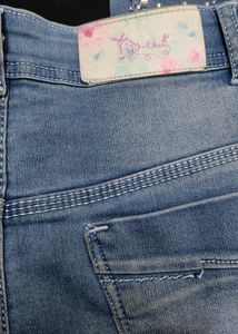 Light Blue Denim Jeans with Stone Work (Size - 30)