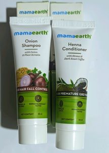 A Combo Of Onion Shampoo With Onion And Plant Keratin For Hair Fall Control + Henna Conditioner With Henna And Deep Roast Coffee For Premature Greying