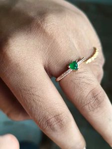 Rose Gold Permanent Colour Ring With Green Heart