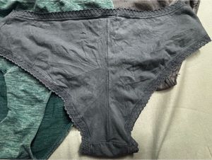 Gray Lace Trim Panties